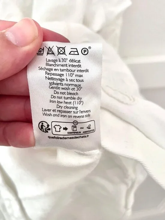 Sézane x Lucia Vergara Maxy Shirt Ecru with Daisy Embroidery Size FR 46 - Picture 5 of 6